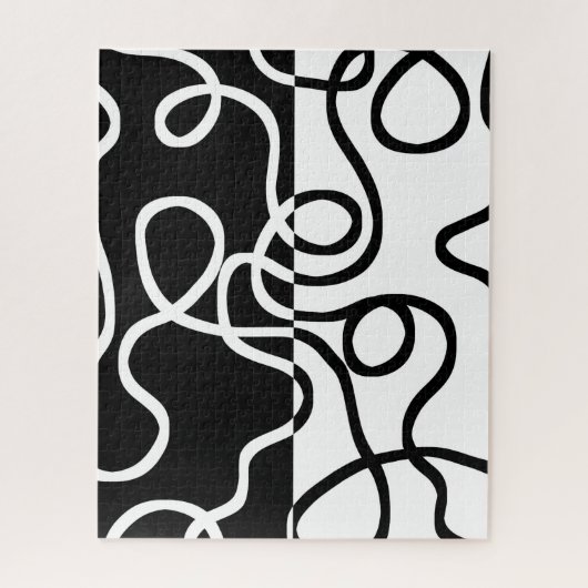 Lineaire Persuasion I: Abstract Zwart & Wit Legpuzzel (Verticaal)