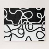 Lineaire Persuasion I: Abstract Zwart & Wit Legpuzzel (Horizontaal)