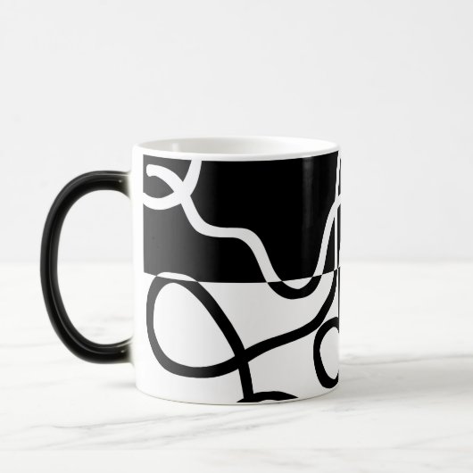 Lineaire Persuasion I: Abstract Zwart & Wit Magische Mok (Links)