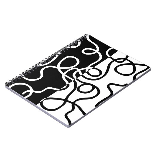 Lineaire Persuasion I: Abstract Zwart & Wit Notitieboek (Linkerzijde)