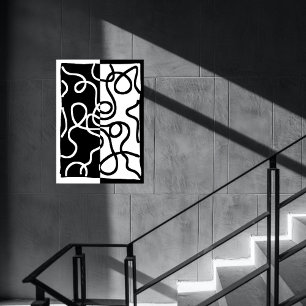 Lineaire Persuasion I: Abstract Zwart & Wit Poster