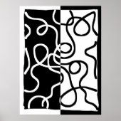 Lineaire Persuasion I: Abstract Zwart & Wit Poster (Voorkant)