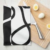 Lineaire Persuasion I: Abstract Zwart & Wit Theedoek (Quarter Fold)