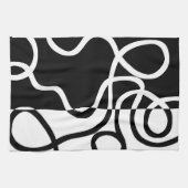 Lineaire Persuasion I: Abstract Zwart & Wit Theedoek (Horizontaal)