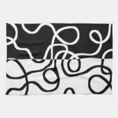 Lineaire Persuasion I: Abstract Zwart & Wit Theedoek (Horizontaal)