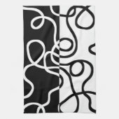 Lineaire Persuasion I: Abstract Zwart & Wit Theedoek (Verticaal)