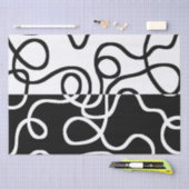 Lineaire Persuasion I: Abstract Zwart & Wit Tissuepapier (Craft)