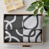 Lineaire Persuasion I: Abstract Zwart & Wit Tissuepapier (Geschenk)