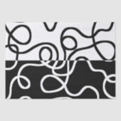 Lineaire Persuasion I: Abstract Zwart & Wit Tissuepapier (Voorkant)