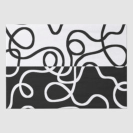 Lineaire Persuasion I: Abstract Zwart & Wit Tissuepapier