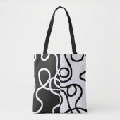 Lineaire Persuasion I: Abstract Zwart & Wit Tote Bag (Voorkant)