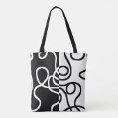 Lineaire Persuasion I: Abstract Zwart & Wit Tote Bag (Achterkant)