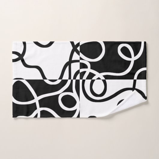 Lineaire Persuasion II: Abstract Zwart & Wit Bad Handdoek (Handdoek)