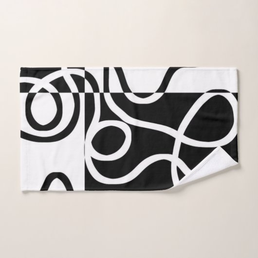 Lineaire Persuasion II: Abstract Zwart & Wit Bad Handdoek (Handdoek)