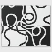 Lineaire Persuasion II: Abstract Zwart & Wit Cadeaupapier (Vlak)