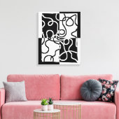 Lineaire Persuasion II: Abstract Zwart & Wit Canvas Afdruk (Insitu (Woonkamer))