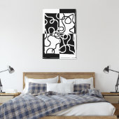 Lineaire Persuasion II: Abstract Zwart & Wit Canvas Afdruk (Insitu (Slaapkamer))
