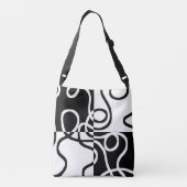 Lineaire Persuasion II: Abstract Zwart & Wit Crossbody Tas (Achterkant)