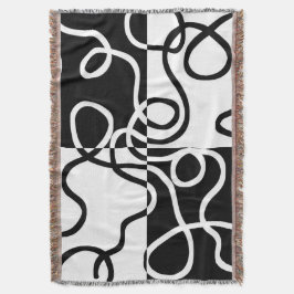 Lineaire Persuasion II: Abstract Zwart & Wit Deken