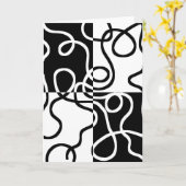 Lineaire Persuasion II: Abstract Zwart & Wit Kaart (Gele Bloem)