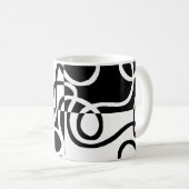 Lineaire Persuasion II: Abstract Zwart & Wit Koffiemok (Voorkant rechts)