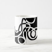 Lineaire Persuasion II: Abstract Zwart & Wit Koffiemok (Center)