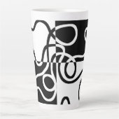 Lineaire Persuasion II: Abstract Zwart & Wit Latte Mok (Voorkant)