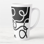 Lineaire Persuasion II: Abstract Zwart & Wit Latte Mok (Rechts)
