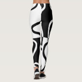 Lineaire Persuasion II: Abstract Zwart & Wit Leggings (Achterkant)