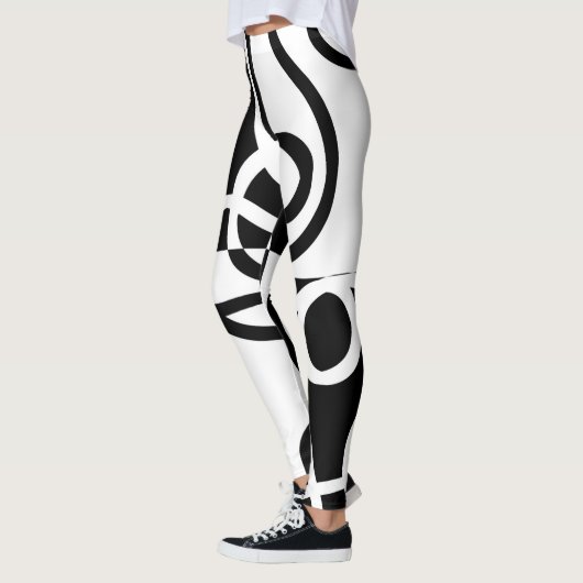 Lineaire Persuasion II: Abstract Zwart & Wit Leggings (Links)
