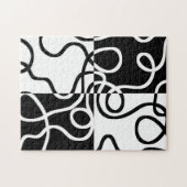 Lineaire Persuasion II: Abstract Zwart & Wit Legpuzzel (Horizontaal)