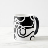 Lineaire Persuasion II: Abstract Zwart & Wit Magische Mok (Voorkant rechts)