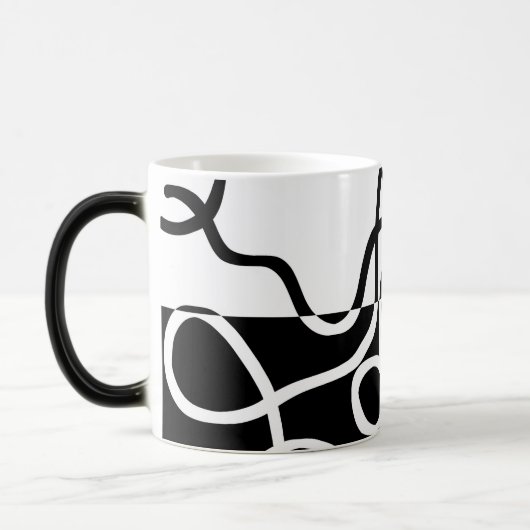 Lineaire Persuasion II: Abstract Zwart & Wit Magische Mok (Links)