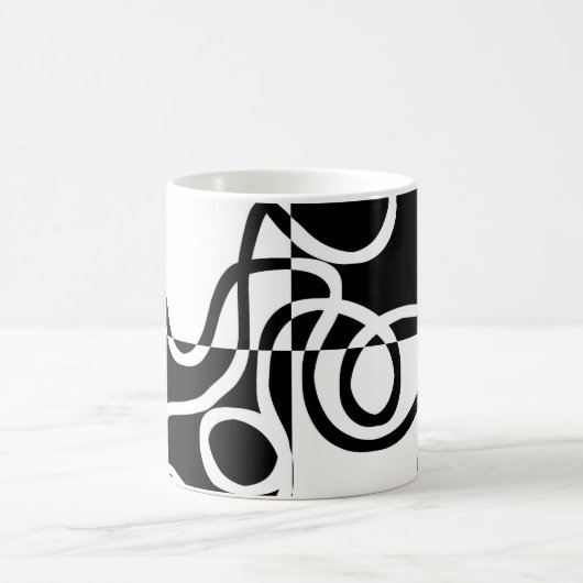 Lineaire Persuasion II: Abstract Zwart & Wit Magische Mok (Center)