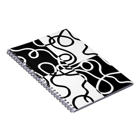 Lineaire Persuasion II: Abstract Zwart & Wit Notitieboek (Rechterzijde)