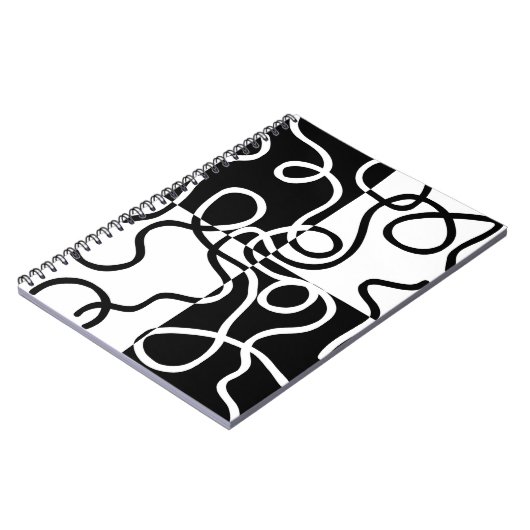 Lineaire Persuasion II: Abstract Zwart & Wit Notitieboek (Linkerzijde)