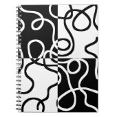 Lineaire Persuasion II: Abstract Zwart & Wit Notitieboek (Voorkant)