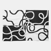 Lineaire Persuasion II: Abstract Zwart & Wit Theedoek (Horizontaal)