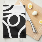 Lineaire Persuasion II: Abstract Zwart & Wit Theedoek (Quarter Fold)