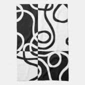 Lineaire Persuasion II: Abstract Zwart & Wit Theedoek (Verticaal)