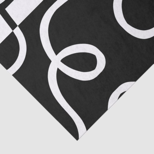 Lineaire Persuasion II: Abstract Zwart & Wit Tissuepapier (Detail)