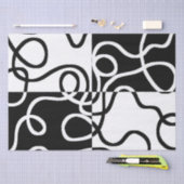 Lineaire Persuasion II: Abstract Zwart & Wit Tissuepapier (Craft)