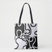Lineaire Persuasion II: Abstract Zwart & Wit Tote Bag (Voorkant)