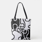 Lineaire Persuasion II: Abstract Zwart & Wit Tote Bag (Achterkant)