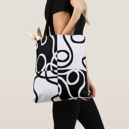 Lineaire Persuasion II: Abstract Zwart & Wit Tote Bag