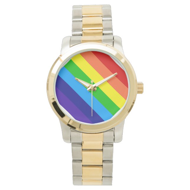 Lineaire Regenboog Horloge (Voorkant)