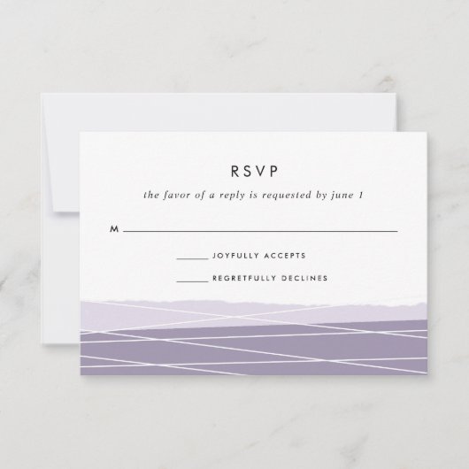 Lineaire RSVP-kaart | Amethyst RSVP Kaartje (Voorkant)