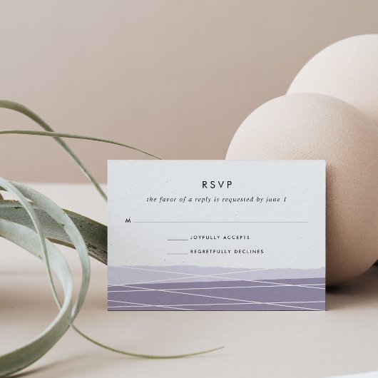 Lineaire RSVP-kaart | Amethyst RSVP Kaartje