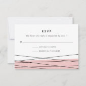 Lineaire RSVP-kaart | Blush en Black RSVP Kaartje (Voorkant)