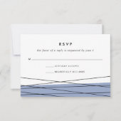 Lineaire RSVP-kaart | Staal Blauw RSVP Kaartje (Voorkant)